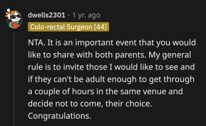 OP will remember her graduation as the day their mom walked away without explanation instead of the culmination of their hard work.