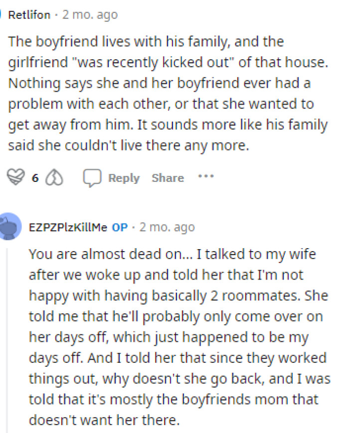 This is almost a bit of an update on what's going on after he talked to his wife about it all, and it seems like there's more to the story.