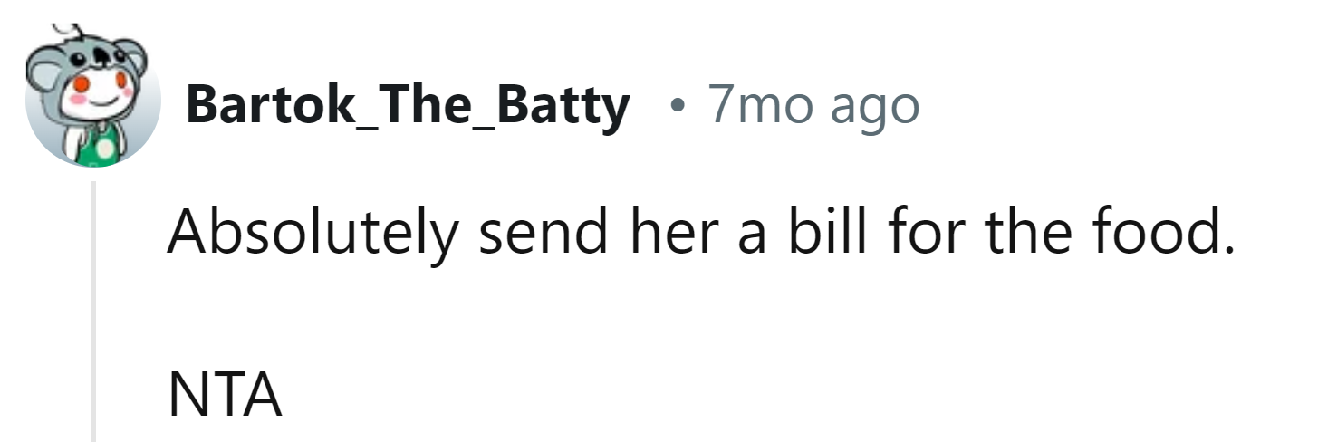 Send her the bill!