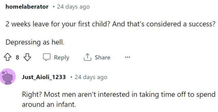 The bottom line is that it is depressing that parents have to find loopholes and workarounds to spend time with their babies.