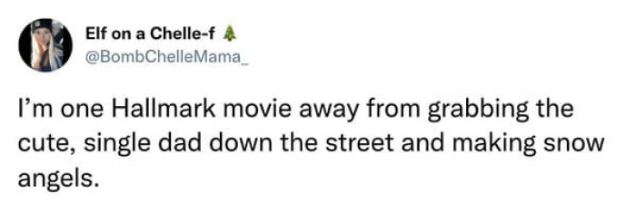 27. Making snow angels with a single dad down the street