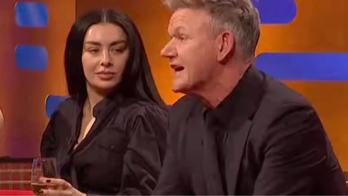Charli XCX and Gordon Ramsay exchange banter during a celebrity interview.