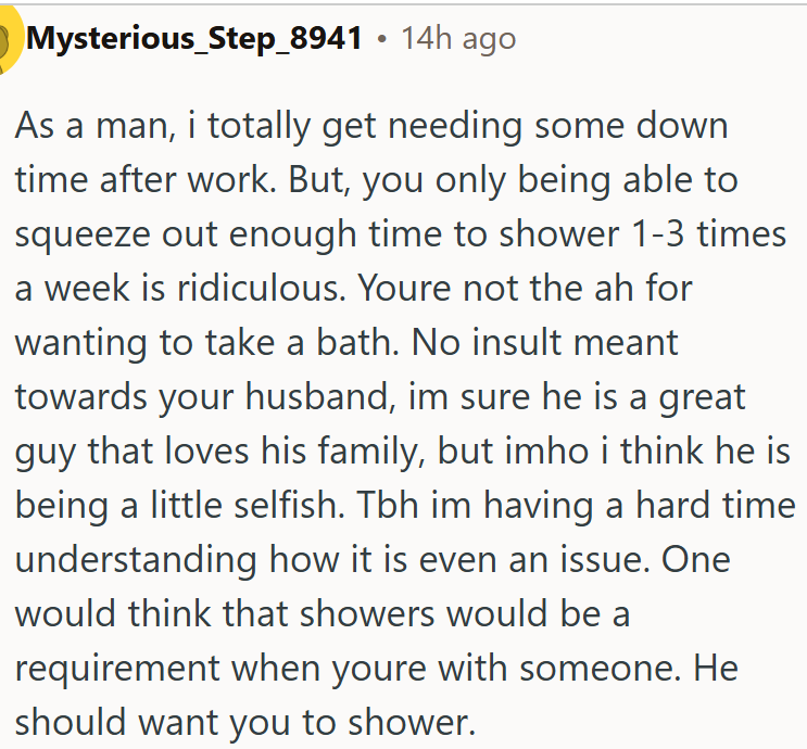 Showers shouldn’t be a debate when living together.