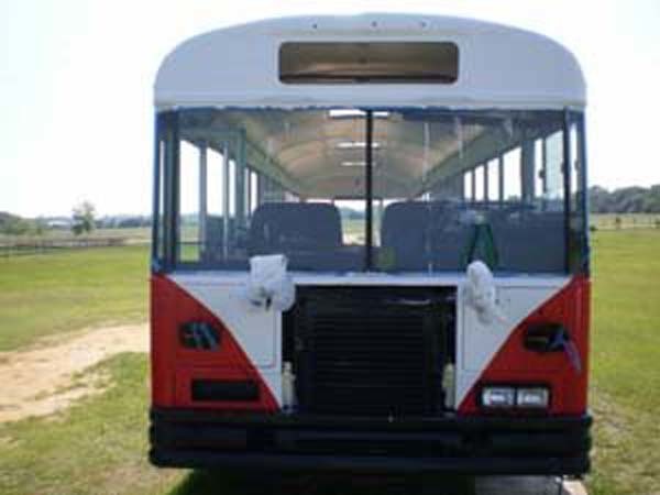 Preparing the bus for painting required extensive preparation and bodywork.