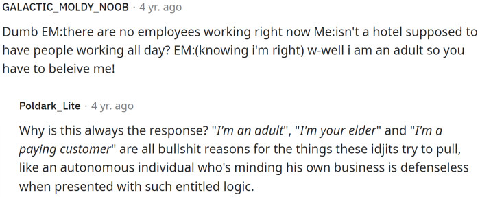 People immediately came to the comments and had a lot to say about that lady. They were poking fun at her excuse of being an adult as her reasoning.