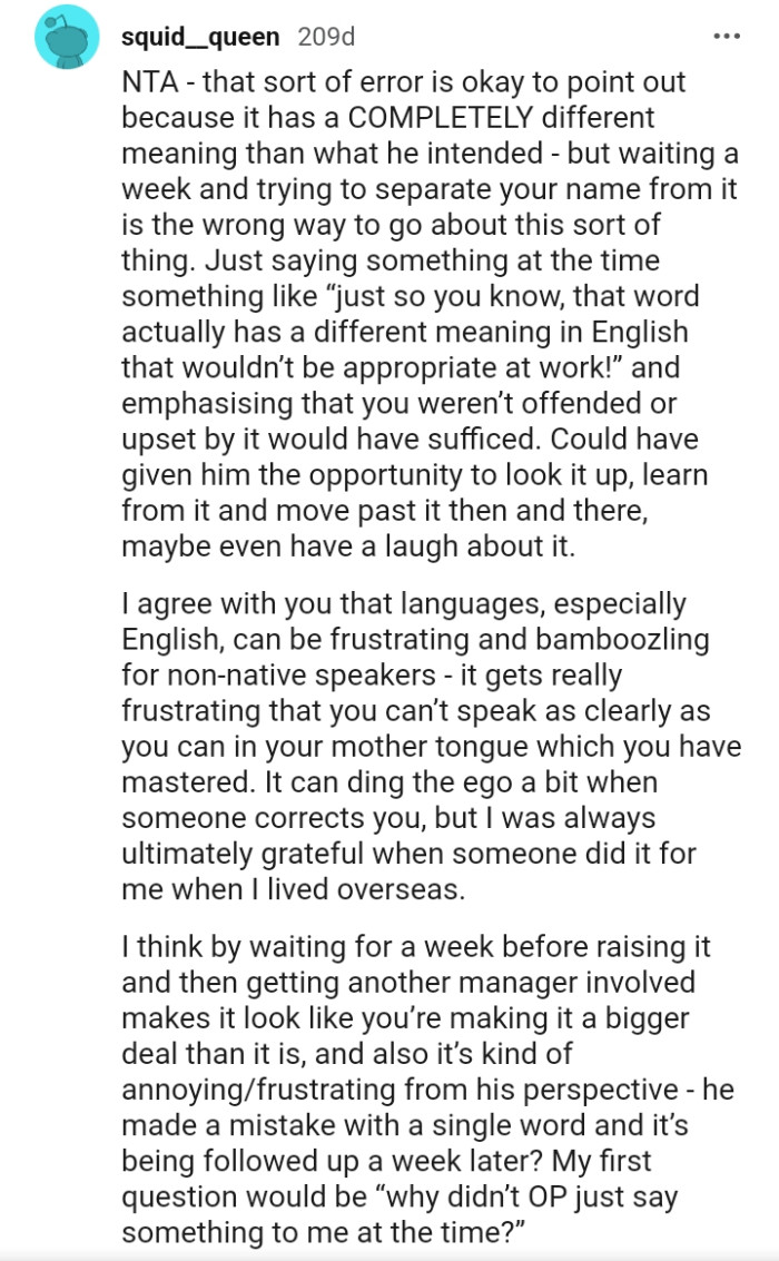 Learning from it and moving past it