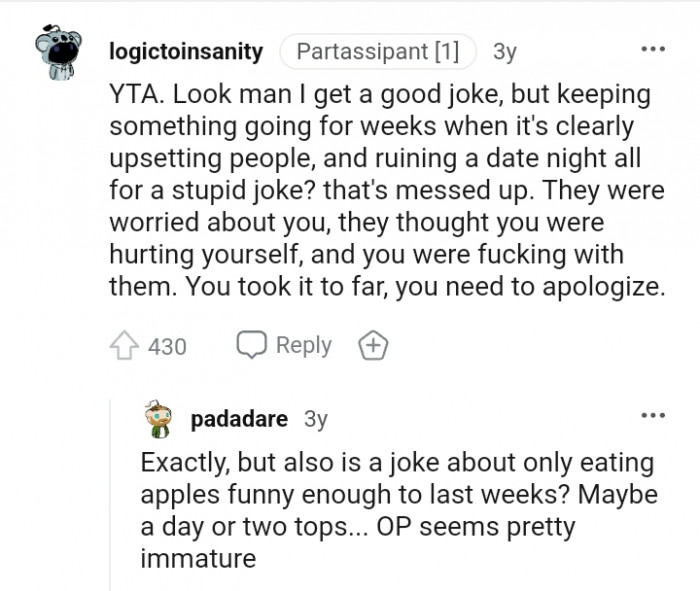 They were worried about you and thought you were hurting yourself