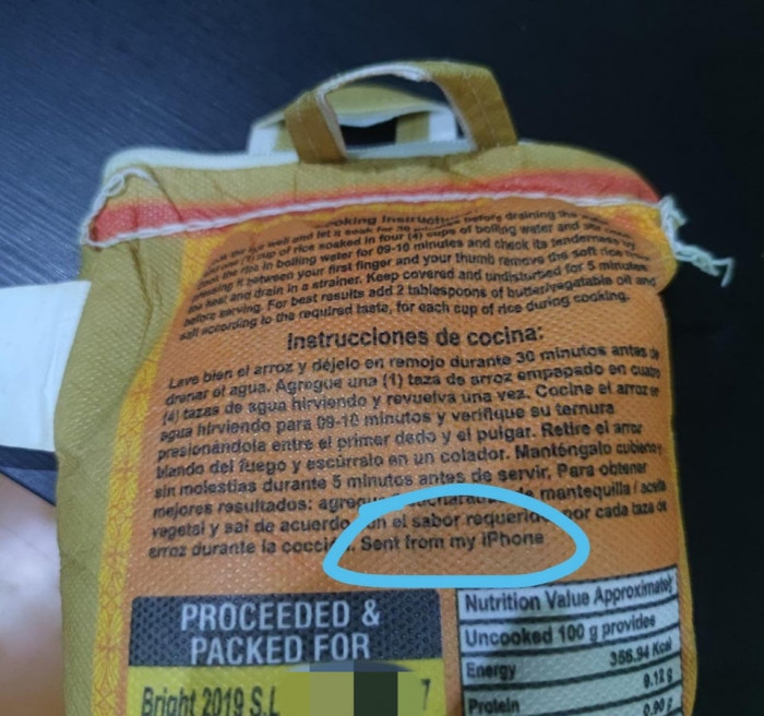 17. “The instructions on the bag of rice”