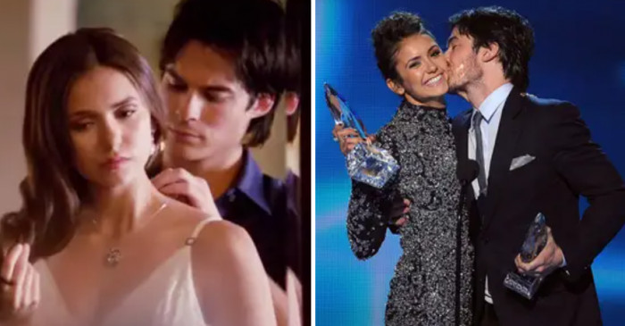 4. Ian Somerhalder and Nina Dobrev in The Vampire Diaries: