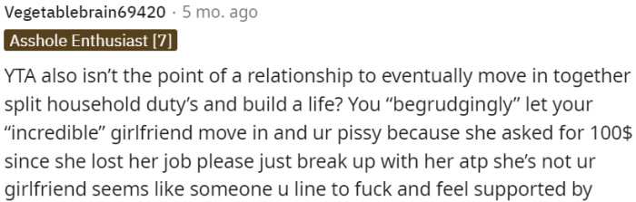 OP's behavior indicates a lack of genuine commitment to his girlfriend.