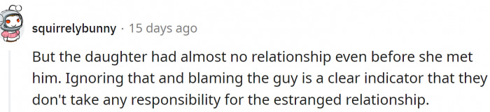 She shouldn't let OP take the blame for NC.