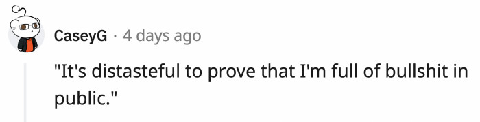 You should have protected my overinflated ego, OP!