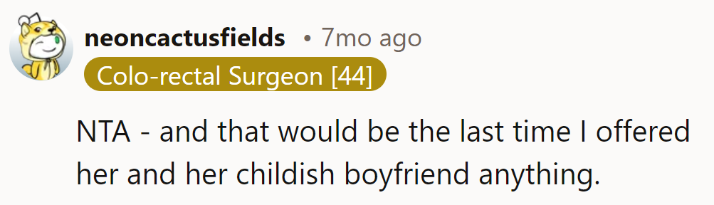 NTA - No more catering to her and her man-child's taste buds!