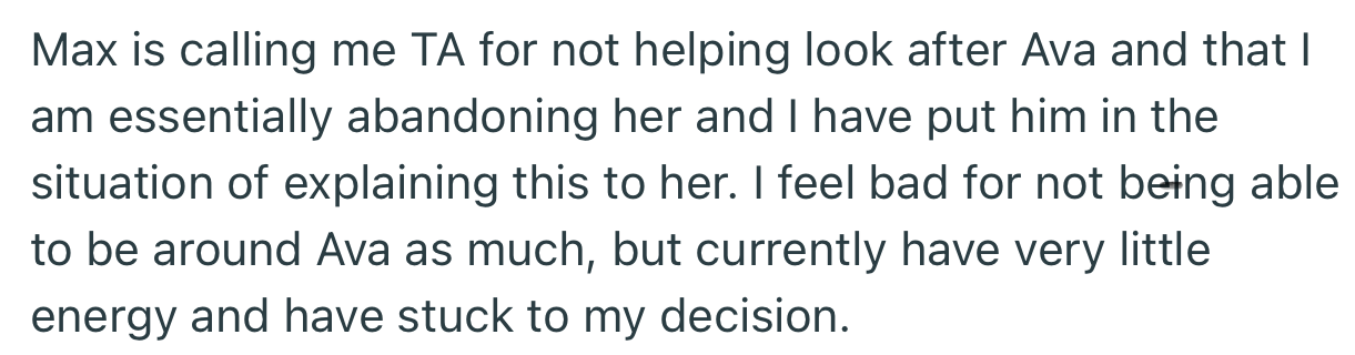 Max Didn’t Take This Decision Lightly. He Went as Far as Accusing OP of Abandoning Ava