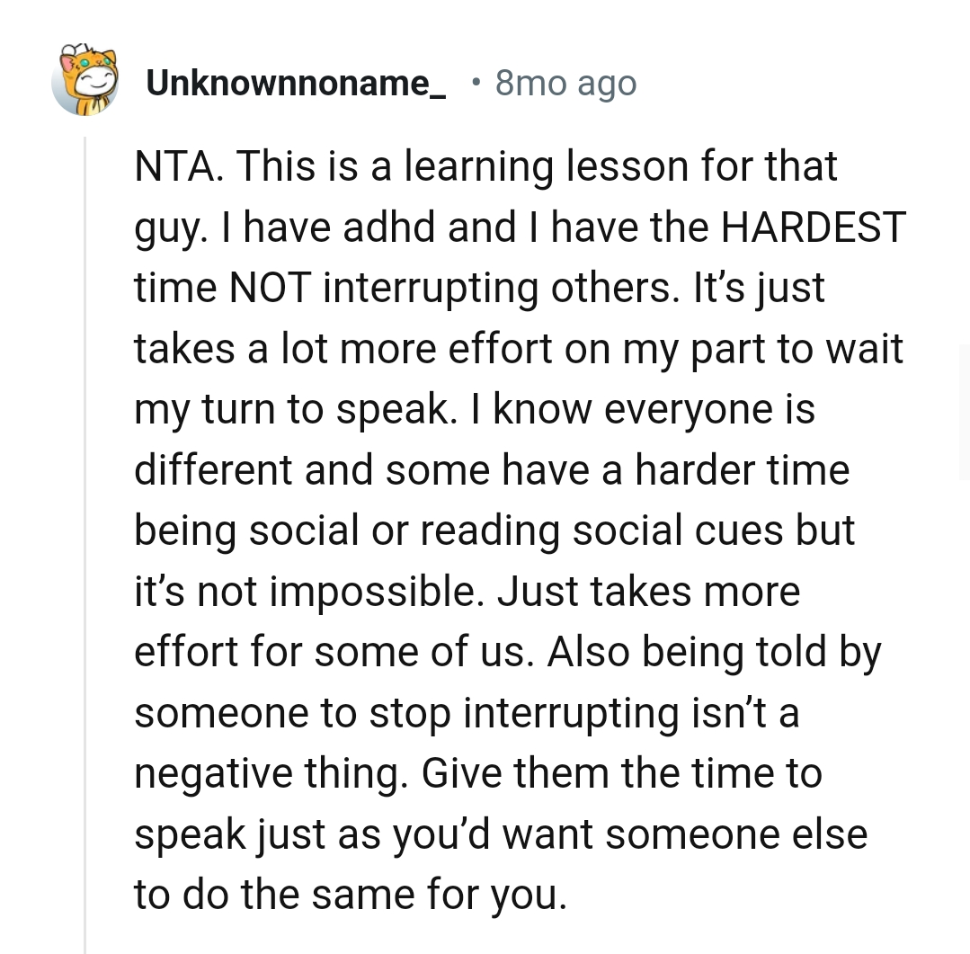 Giving them the time to speak