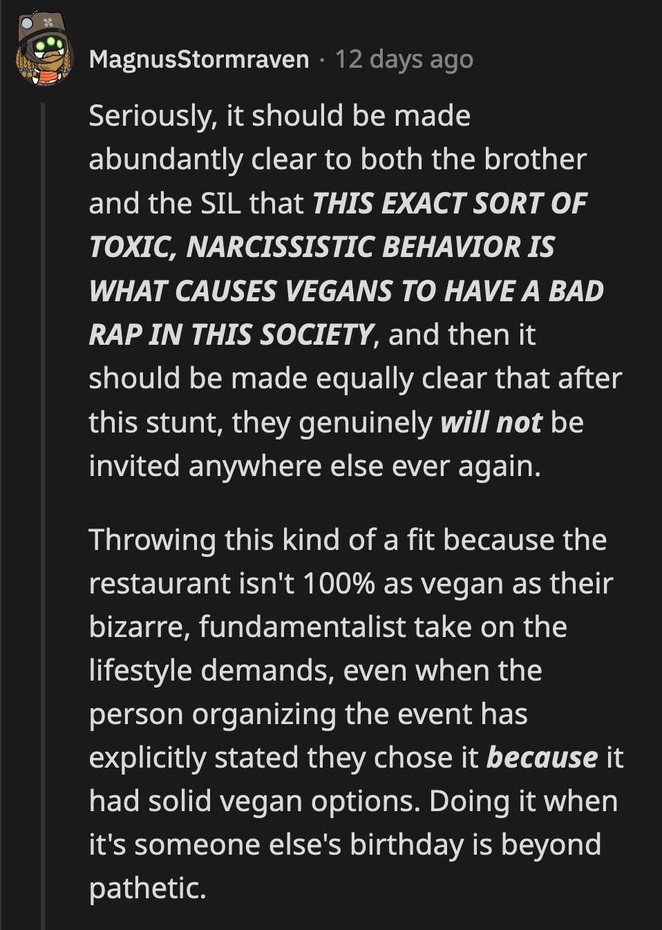 They made OP's birthday all about them.