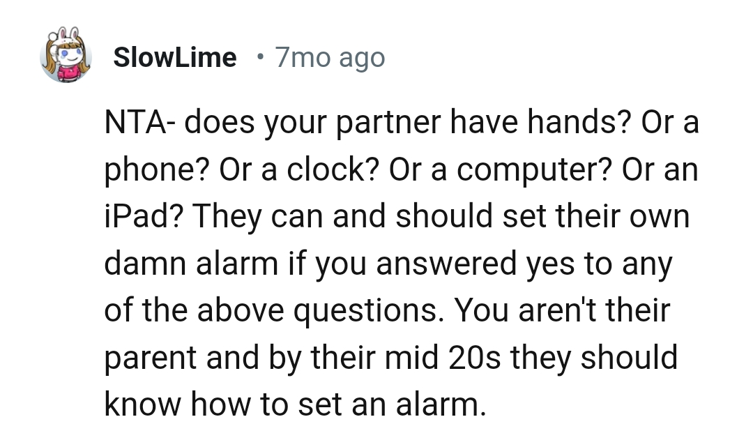 The OP isn't their parents