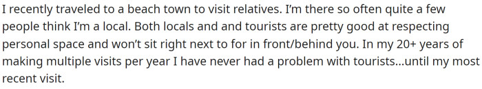 OP starts off her post by explaining where she was and how she was visiting family and was at this beach.