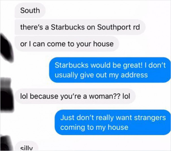 But things started to go awry when the man asked for the woman's address.