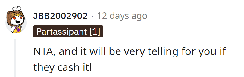 Cash it? That'll be the checkmate moment.