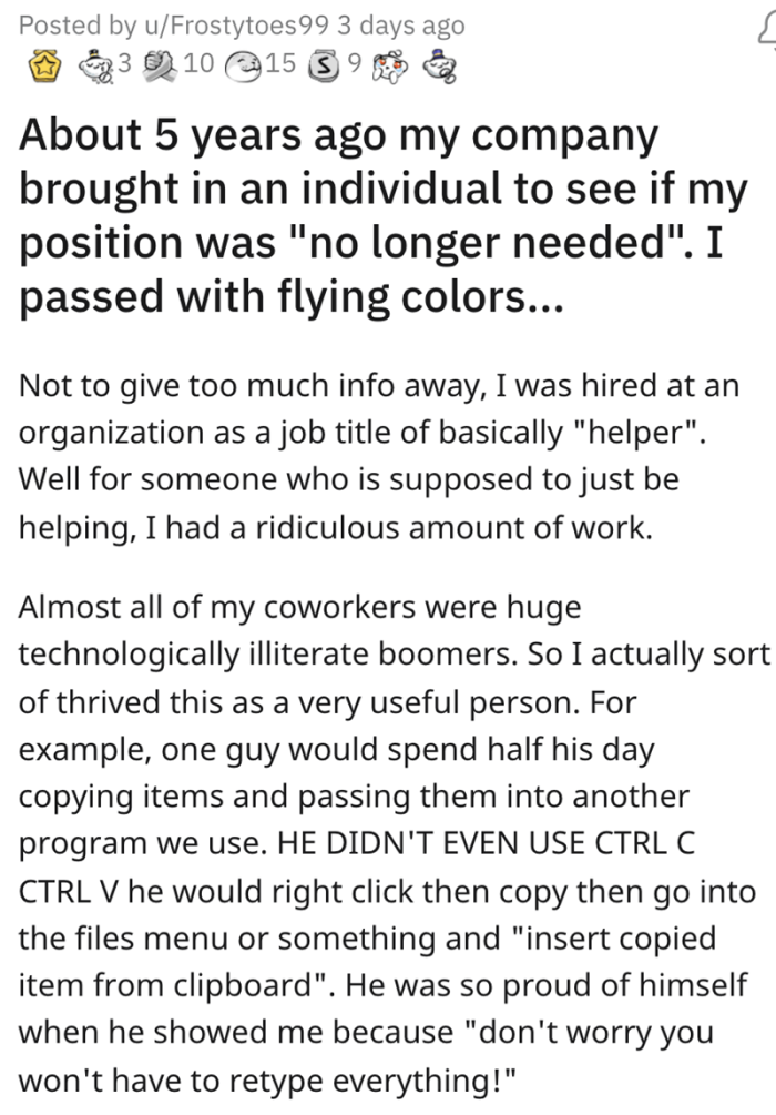OP introduced us to the type of company he was working for
