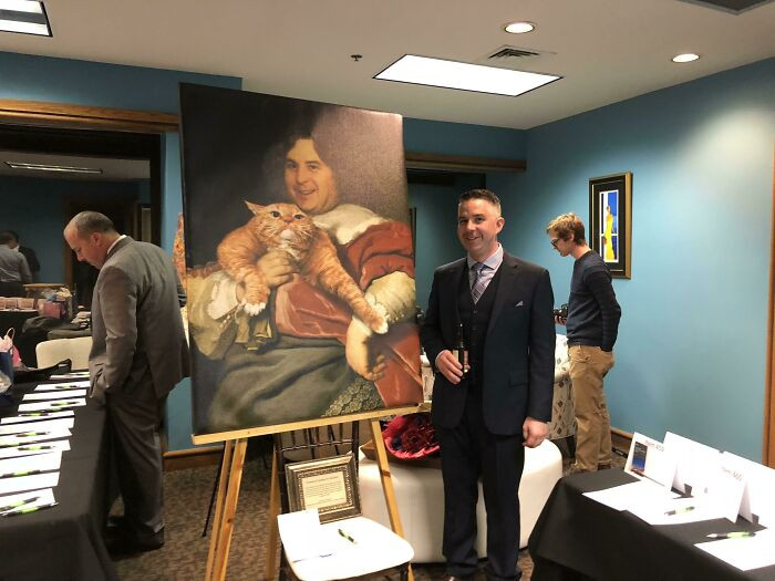 "How to win a prank war. My friend snuck a heinous portrait of me into a charity auction that I was attending. It sold for $200."