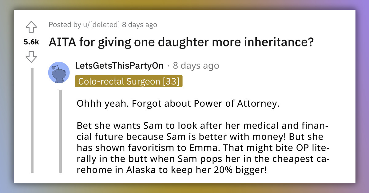 Mom Accused of Favoritism After Giving More Inheritance to Her Daughter with ADHD Who Isn't Doing Great in Life