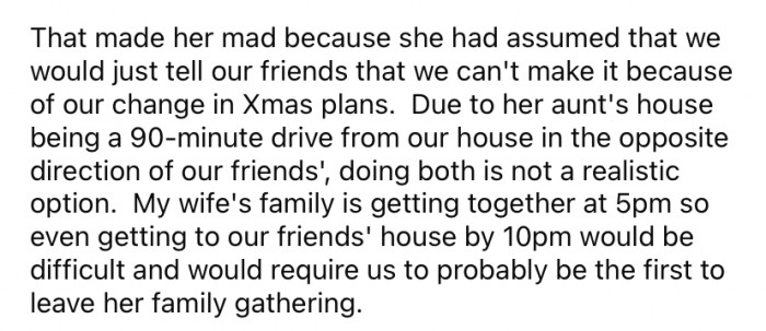 Well, that didn't go over very well, and OP's wife was not happy.