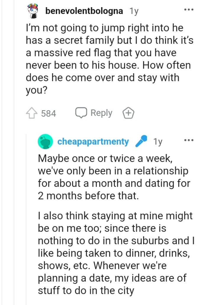 The OP reveals how often the boyfriend visits