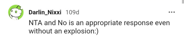 No is an appropriate response