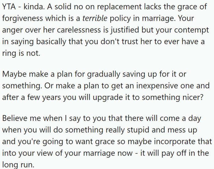 A terrible policy in marriage...