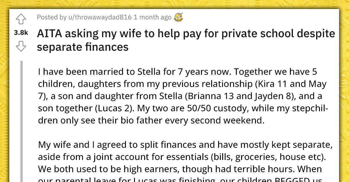 Husband Lashes Out After Wife Refuses To Pay Private School Tuition For His Kids