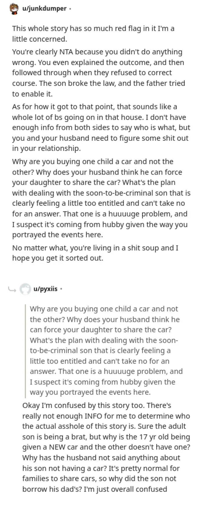 The husband and stepson are full of red flags.