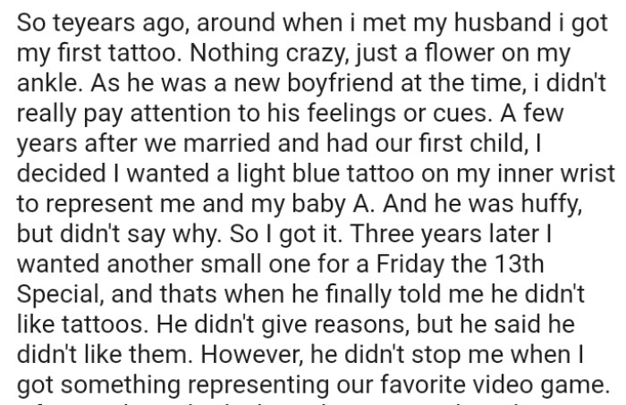 The OP wanted a light blue tattoo on her inner wrist to represent her and her baby