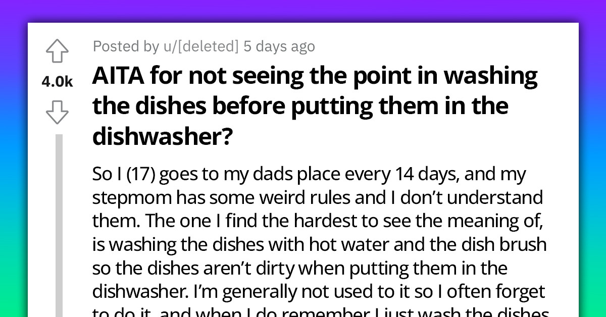 A Redditor's Sudsy Standoff With Stepmom Over Dishwashing