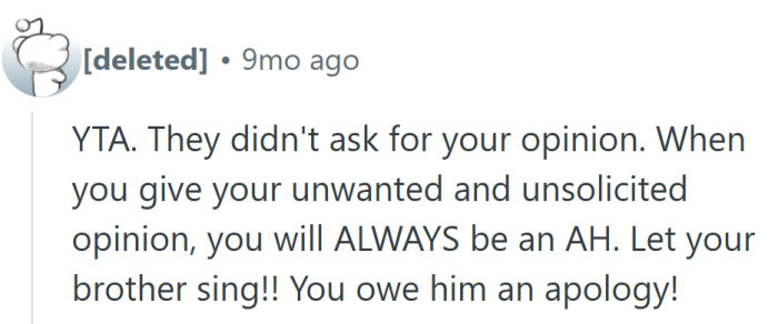 Let the kid sing his heart out. Worst case? A few off notes. Best case? Core memory unlocked.