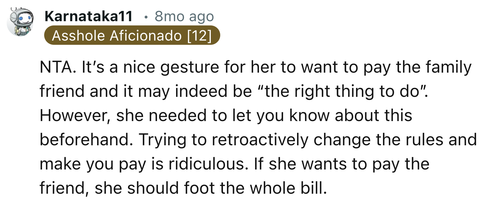 OP's Friend Needed To Let Her Know About The Costs Before The Holiday