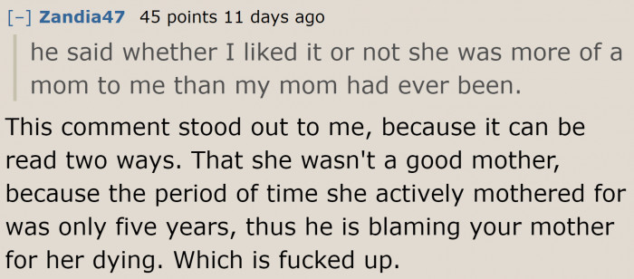 A redditor wanted to clarify what the hurtful statement meant.