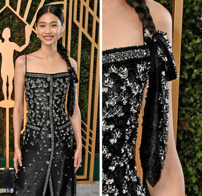 12. Jung Ho-yeon, the SAG Award winner for Squid Game, also wore a couture Louis Vuitton dress