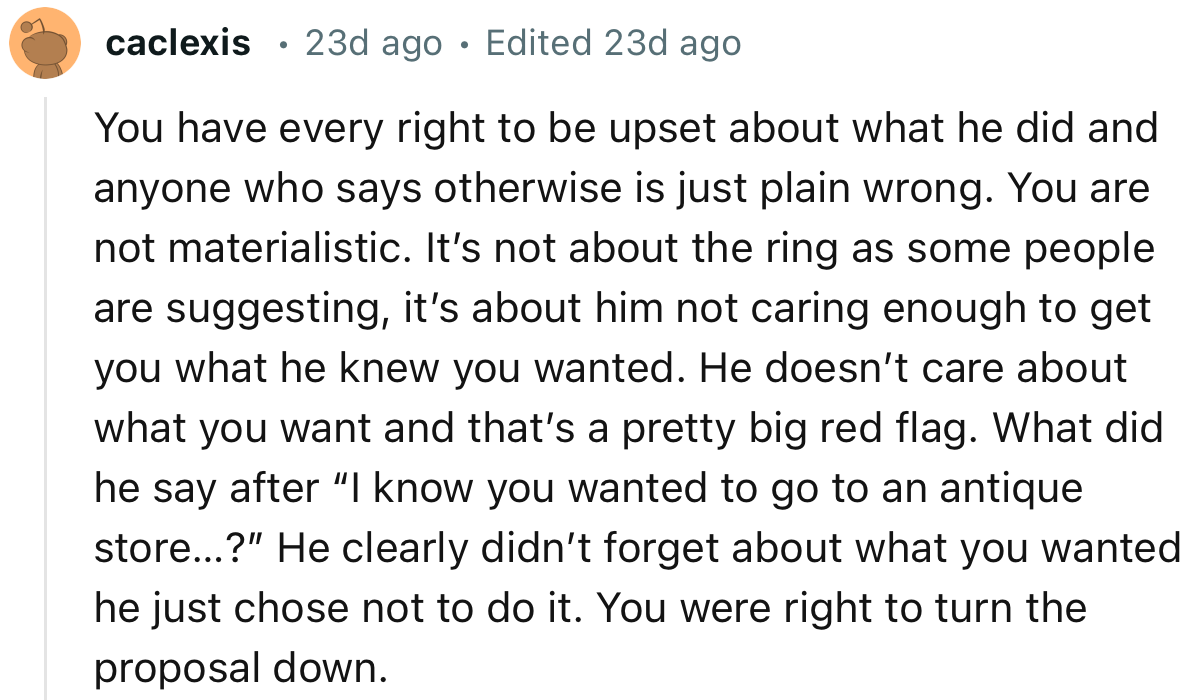 “You have every right to be upset about what he did, and anyone who says otherwise is just plain wrong.”