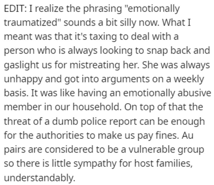 OP provided an edit to the original story to further explain some things