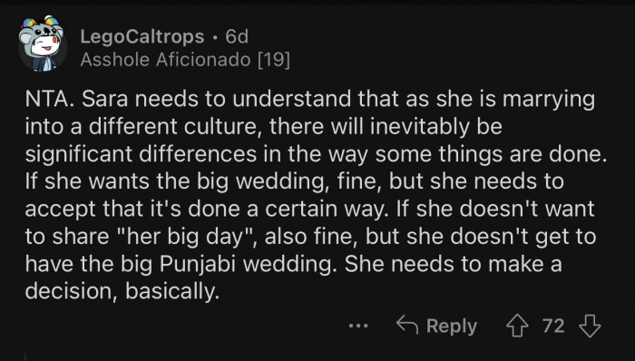 Sara has a decision to make.