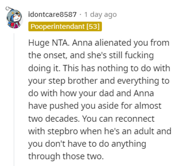 Reconnect with the step-brother when he's old enough to understand