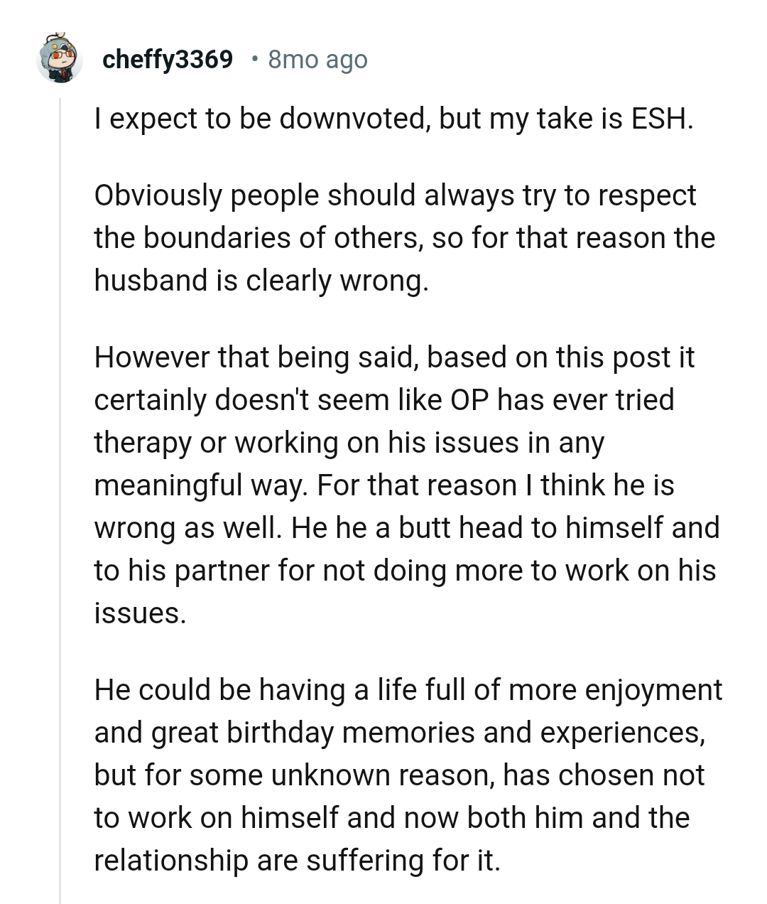 For this Redditor, everyone is at fault