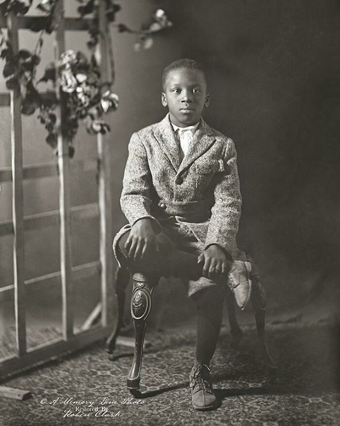 "This Boy’s Photo Was Taken In Los Angeles, California, Circa 1920s. A Stately Pose. From My Glass Negative Collection"