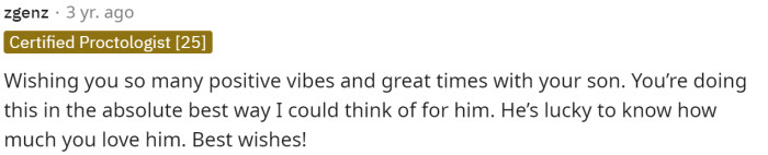 People loved his inspiring story and appreciated that he prepared his son the way he did, despite the circumstances being sad and difficult.