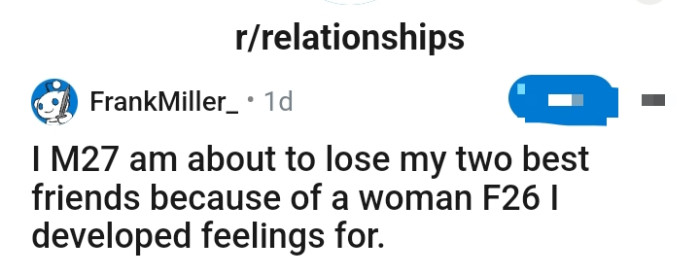 So the OP took to the r/relationship subreddit to seek advice as he says:
