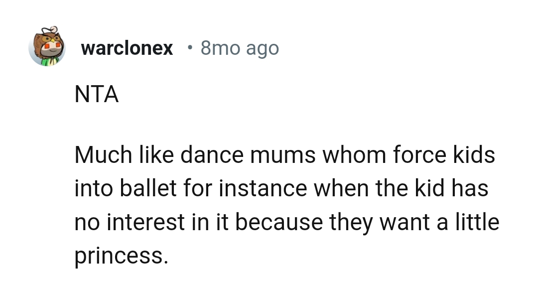 The kid has no interest in it