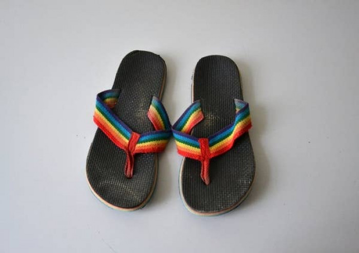 20. Rainbow flip-flops: