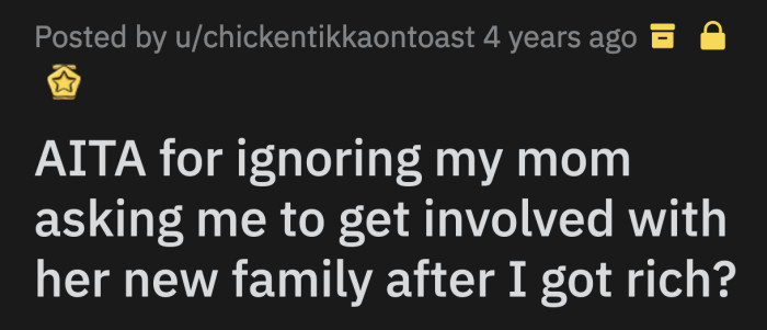 OP, his sister, dad, and grandparents all now live in the east coast with a charmed life